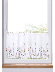 bonprix Vitrážková záclona s kvetovanou výšivkou, farba béžová, rozm. D/Š: 45/84 cm