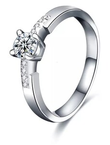 Royal Fashion strieborný rhodiovaný prsteň s drahokamom moissanitom HA-XJZ006-SILVER-MOISSANITE-ZIRCON