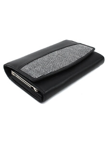 Arwel Čiernobiela dámska kožená rámová peňaženka Khloen