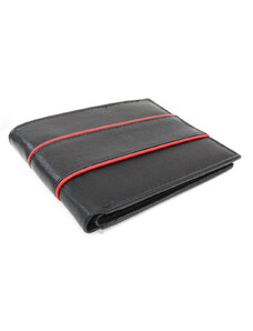 Arwel Čiernočervená kožená peňaženka - dokladovka Solbritt