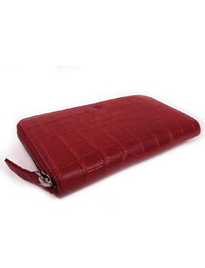 Arwel Tmavo červená croco dámska kožená zipsová peňaženka Rutger