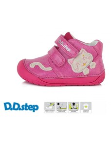 Detské dievčenské kožené topánky Barefoot D.D.step dark pink S070-927A