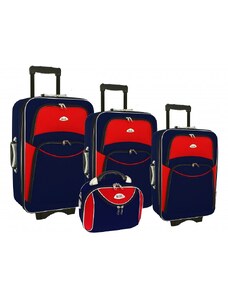 Rogal Červeno-modrá sada 4 cestovných kufrov "Standard" - veľ. S, M, L, XL