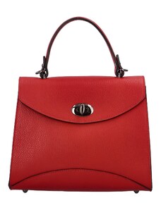 Dámska kožená kabelka do ruky červená - ItalY Sarah červená