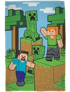 Halantex Fleecová deka Minecraft - motív Alex a Steve - Polar fleece - 100 x 150 cm