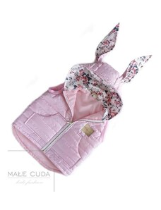 Nelove Prešívaná vesta ružovej farby s potlačou ruží