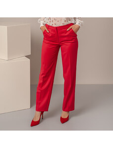 Willsoor Dámske spoločenské nohavice v červenej farbe 13982