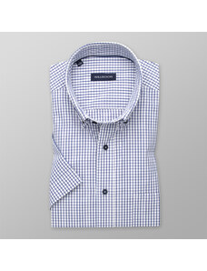 Willsoor Pánska slim fit košeľa bielej farby s modrým károvaným vzorom 14011
