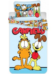 BrandMac Posteľné obliečky do detskej postieľky kocúr Garfield - 100% bavlna - 40 x 60 + 100 x 135 cm