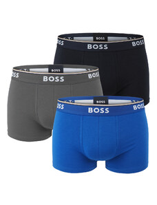 BOSS - boxerky 3PACK cotton stretch power gray & blue combo - limitovaná fashion edícia (HUGO BOSS)