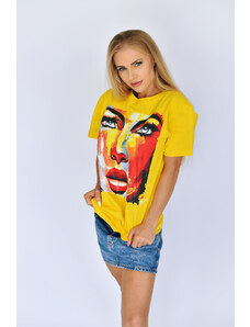 Fam Dámske tričko Happy T-shirt- Žlté