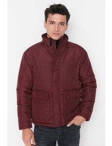Trendyol Claret Red pánsky pravidelný fit nafúknutý zimný kabát