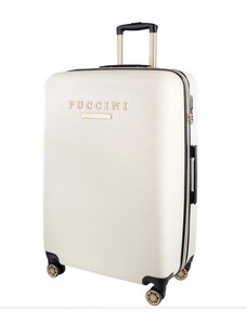 Puccini - Cestovný kufor 120 L na kolieskach XL veľký, biely Puccini Los Angeles