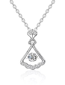 Royal Fashion strieborný rhodiovaný náhrdelník s drahokamom moissanitom HA-XMZ007-SILVER-MOISSANITE-ZIRCON