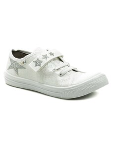 3F dievčenské biele trblietavé papuče 4BS8-2