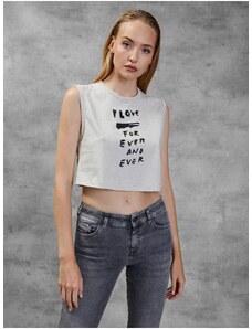 Light Grey Women's Cropped T-Shirt Diesel - Women