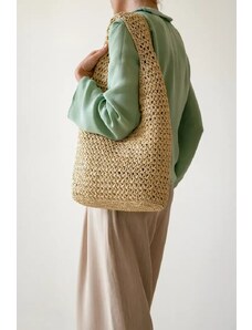 Plexida Raffia Tote Bag In Natural - Daphne