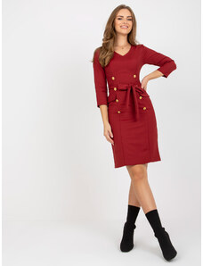 BASIC Tmavočervené koktailové elegantné šaty -LK-SK-507838.93-dark red