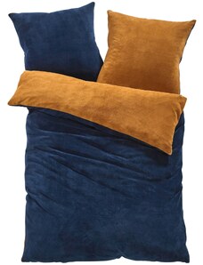 bonprix Obojstranná posteľná bielizeň, kašmírový vzhľad, farba modrá, rozm. 2x 80/80cm, 2x 135/200cm