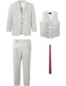 bonprix Oblek (4-dielny): sako, nohavice, vesta, kravata, farba šedá, rozm. 50