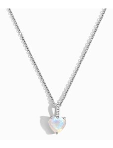 Royal Exklusive Royal Fashion strieborný rhodiovaný náhrdelník Srdce s drahokamom Moonstonom a drahokamami topazy GU-DR20246N-SILVER-MOONSTONE-TOPAZ