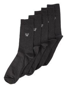 Trendyol Collection Čierna bavlna s minimálnym vzorom, 5 balení dlhé ponožky