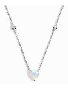 Royal Exklusive Royal Fashion strieborný rhodiovaný náhrdelník Srdce s drahokamom Moonstonom a drahokamami topazy GU-DR23100N-SILVER-MOONSTONE-TOPAZ