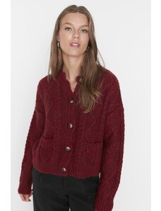 Trendyol Collection Klaretový červený pletený sveter