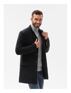 Ombre Clothing Pánsky kabát BRETT čierny