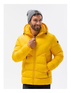 Ombre Clothing Pánska bunda zimná EMIL žltá