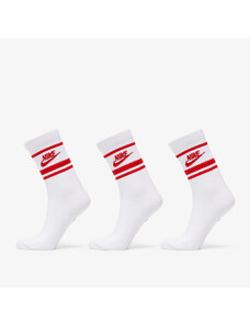 Pánske ponožky Nike Sportwear Everyday Essential Crew 3-Pack Socks White/ University Red