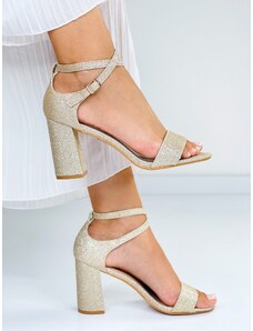 Webmoda Dámske trblietavé elegantné sandále - zlaté