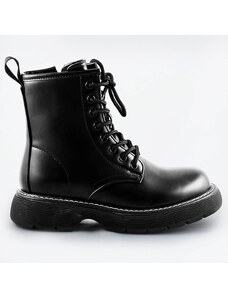 WELLSPRING Čierne dámske šnurovacie topánky (A9935)