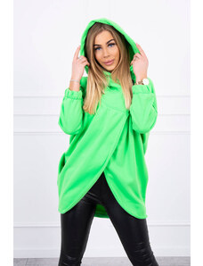 K-Fashion Bluza z krótkim suwakiem zielony neón