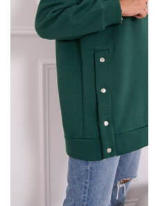 K-Fashion Zateplená mikina s patentkami tmavo zelená