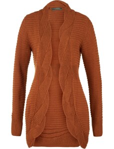 bonprix Dlhý pletený sveter, farba hnedá