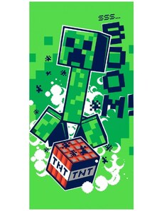 Jerry Fabrics Plážová osuška Minecraft - motív TNT - 100% bavlna - 70 x 140 cm
