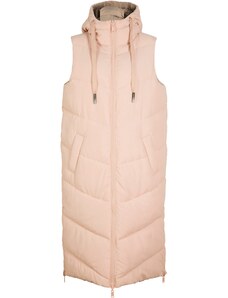 bonprix Obojstranná prešívaná vesta z recyklovaného polyesteru s kapucňou, farba ružová