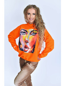 Fam Dámska mikina Oversized Sweatshirt - Oranžová