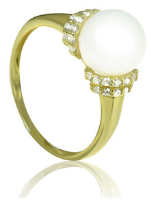 GOLDIE Zlatý prsteň so sladkovodnou perlou Ciara LRG232.GOB