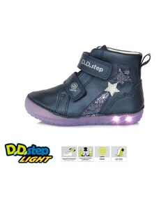 Detské dievčenské kožené topánky D.D.step rayal blue A050-288