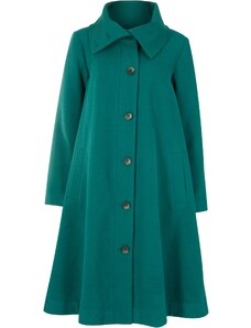 bonprix Kabát do A, imitácia vlny, so širokým stojačikom, farba zelená, rozm. 38