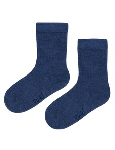 Detské ponožky s merino vlnou Emel - Tm.Modré - ESK 100-51