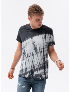 Ombre Clothing Pánske tričko Tie-Dye - grafitová S1617