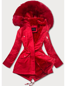 S'WEST Červená dámska zimná bunda parka s kapucňou (B531-4)