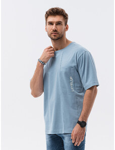 Ombre Clothing Pánske tričko OVERSIZE - nebesko modrá S1628