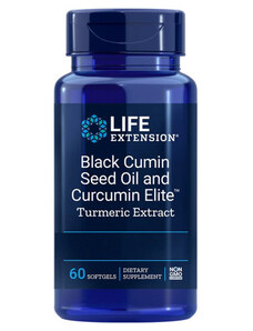 Life Extension Black Cumin Seed Oil with Curcumin Elite Turmeric Extract 60 ks, gélové tablety