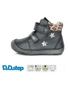 Detské dievčenské kožené topánky Barefoot D.D.step black A063-318