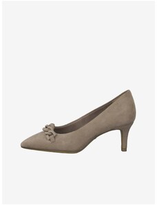 Beige leather pumps with heels Tamaris - Women