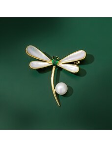 Éternelle Perleťová brož Swarovski Elements Francoa - vážka, perla